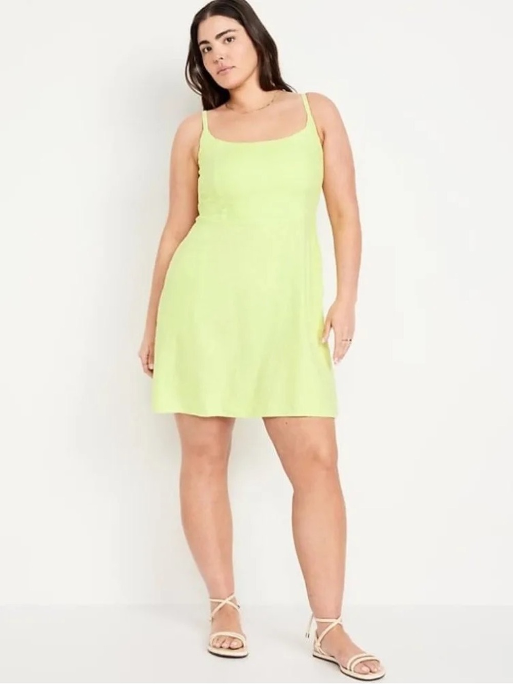 Old Navy Light Lime Sundress with Smocked Back